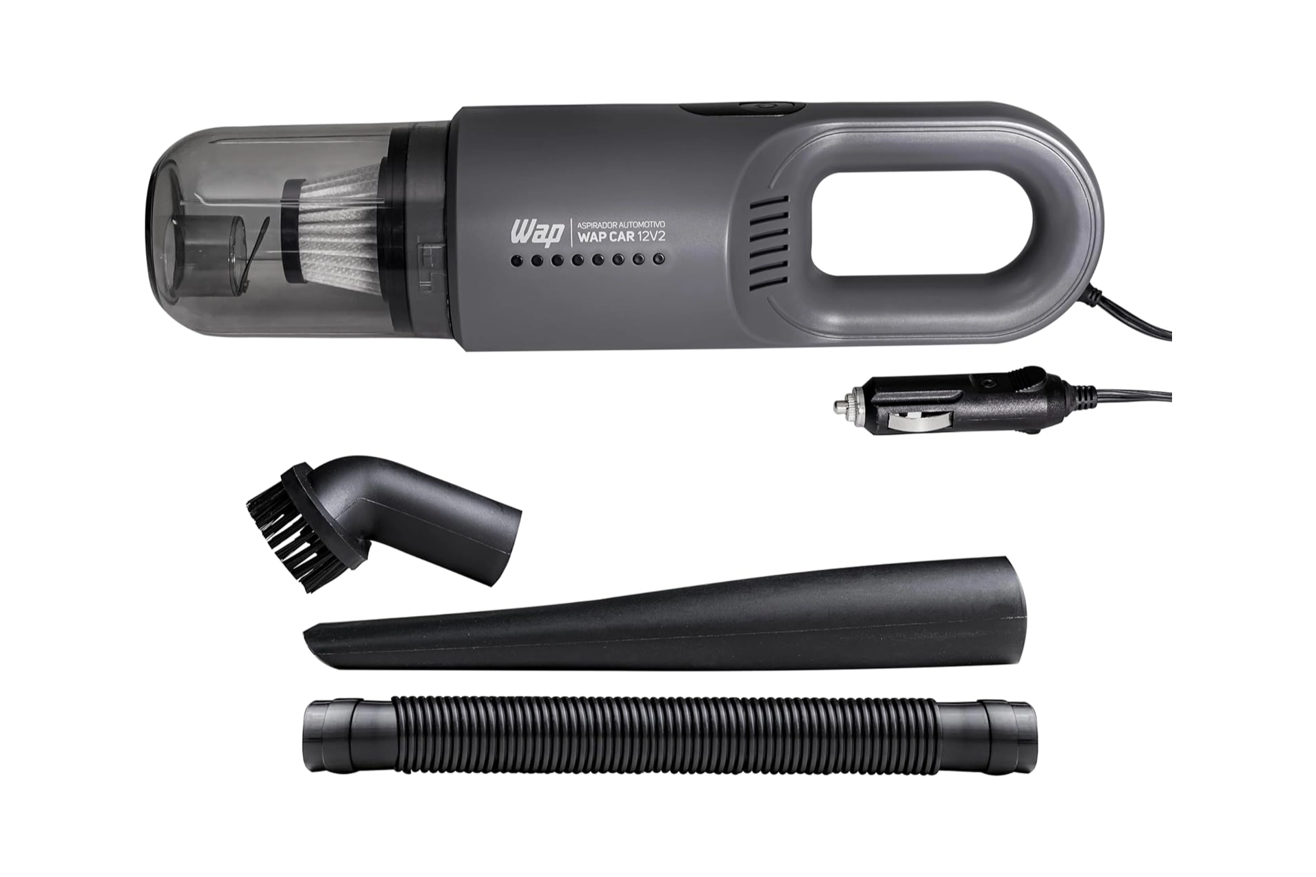 WAP Aspirador de Pó Automotivo CAR 12V2, Portátil, 420ml, com Recipiente Removível e Filtro Lavável, 180W 12VDC