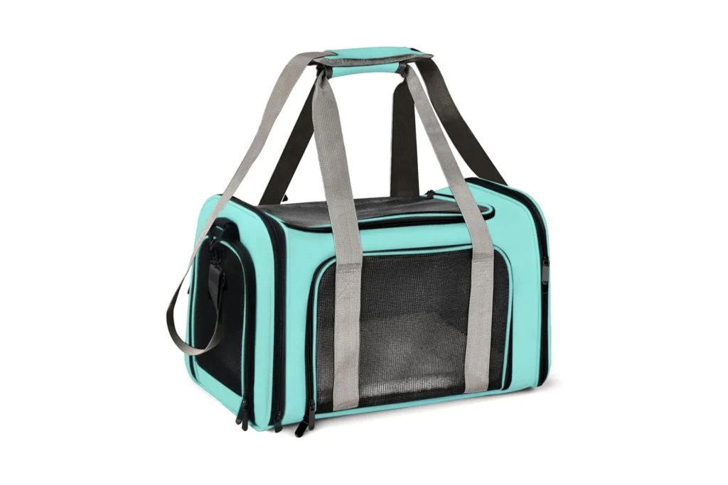 Bolsa Transporte Pet Ventilação em 4 lados Não Se Deforma Facilmente Bolsa Transporte Pet Avião com Zíper liso Portátil + Bolsa de Mão Python Fly