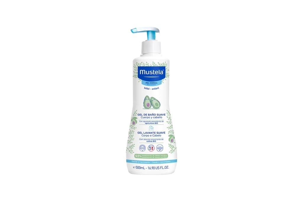 Mustela Gel Lavante Suave 500ml - Sabonete Líquido Corpo e Cabelo Infantil - 93% de Ingredientes de Origem Natural - Seguro Desde o Nasciment